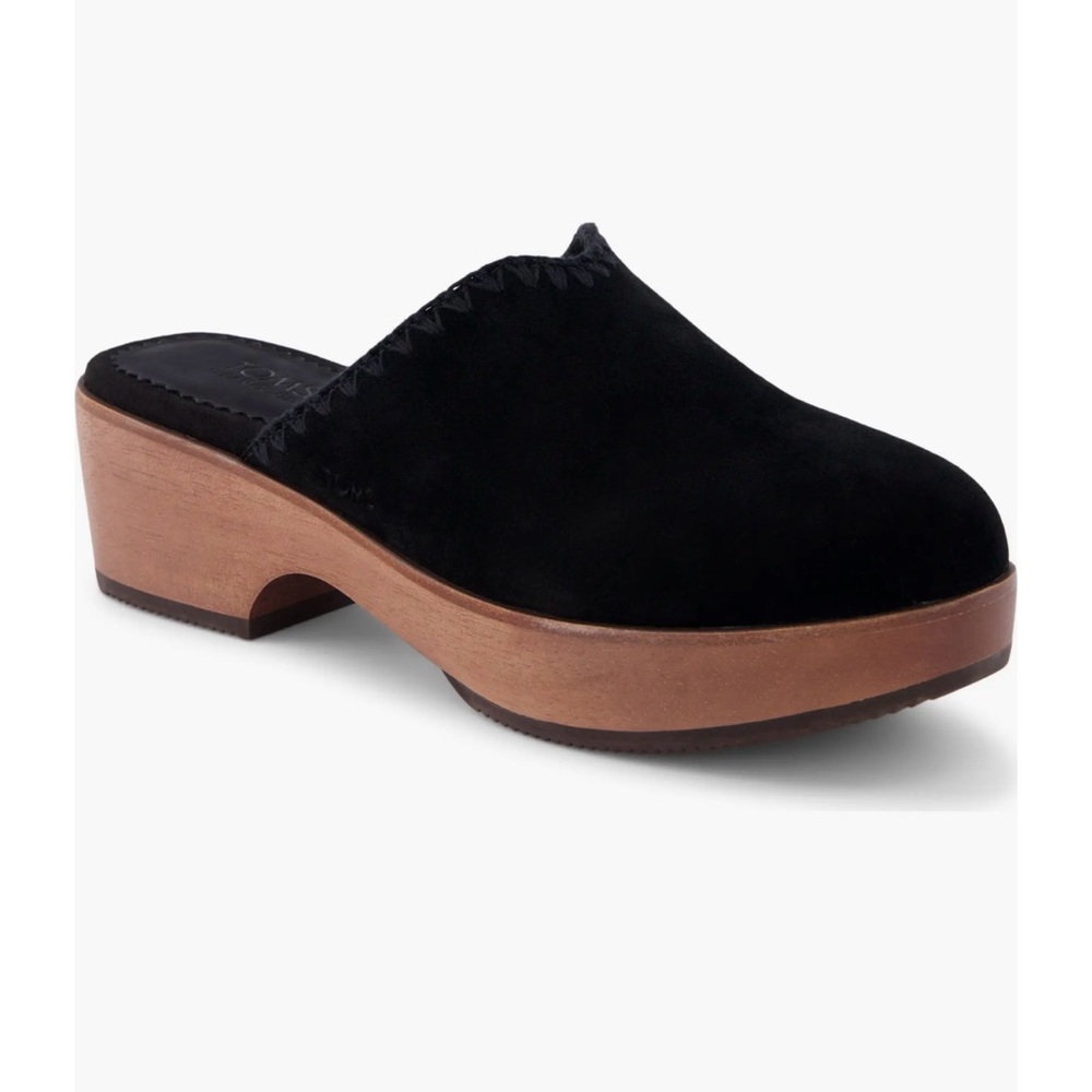 TOMS Black Felt Clog Mule Shoes Women’s Size 5 Comfort Slip On